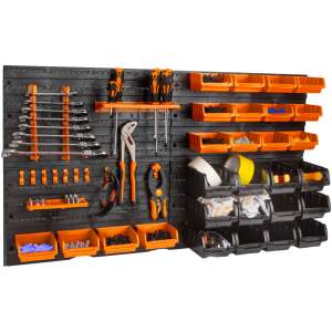 Afbeelding van Handy - Wand Gereedschapshouder voor in Garage of Schuur - 4 Panelen - Met toebehoren! -