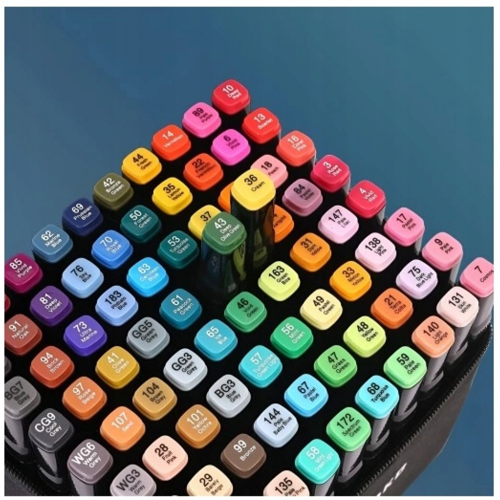 Afbeelding van Alcohol Markers - 80 Markeerstiften - incl. Opbergtas - Twinmarkers - Stiften voor volwassenen & kinderen