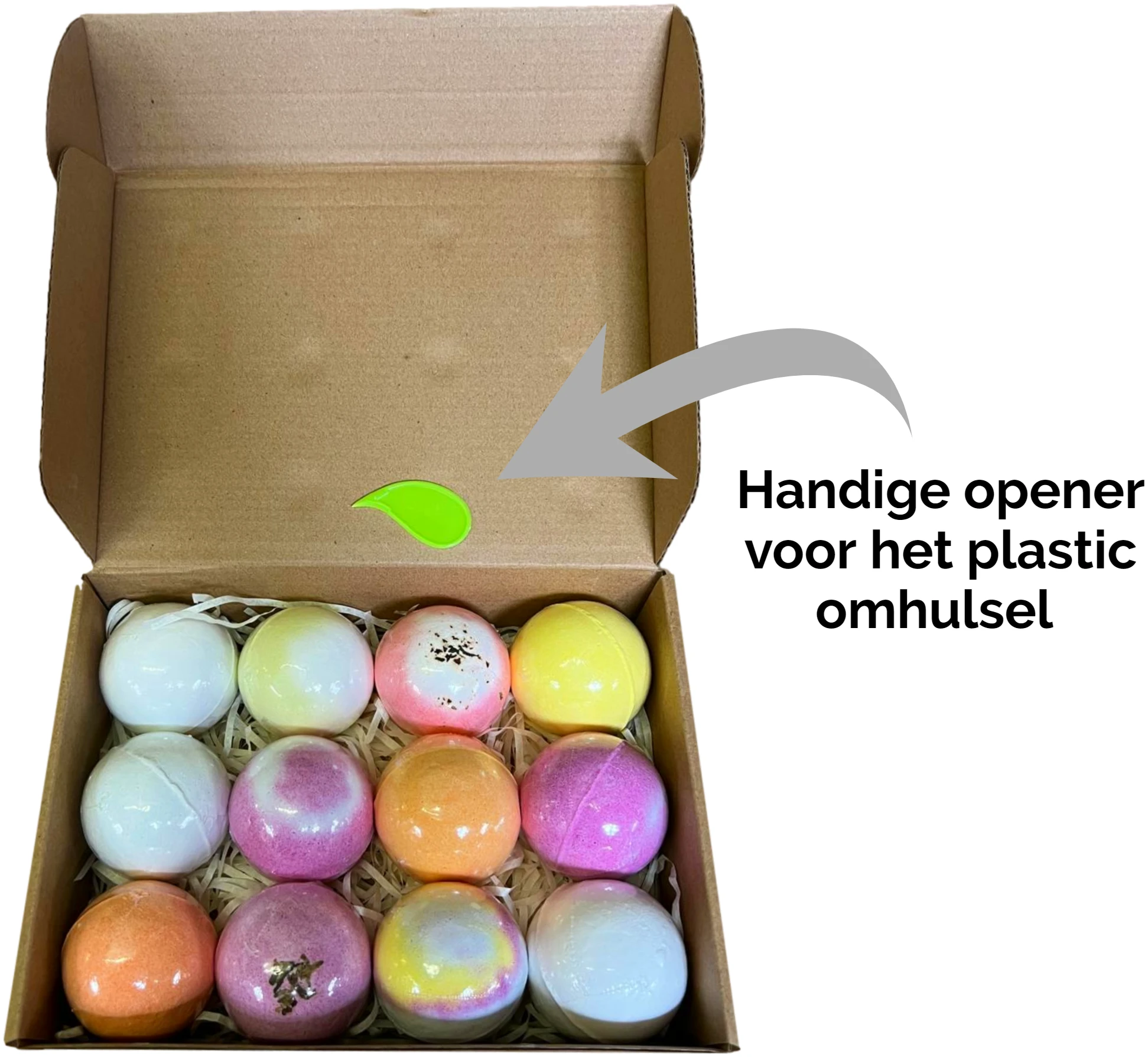 Afbeelding van Bath bombs 12 stuks - Bruisballen voor in Bad - 12 Etherische Aroma Bad bommen - Giftset - Cadeau - 60g per