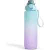 Afbeelding van Family Sport - Waterfles Paars / Blauw - 1 Liter Drinkfles - Waterfles met Rietje - Waterfles met