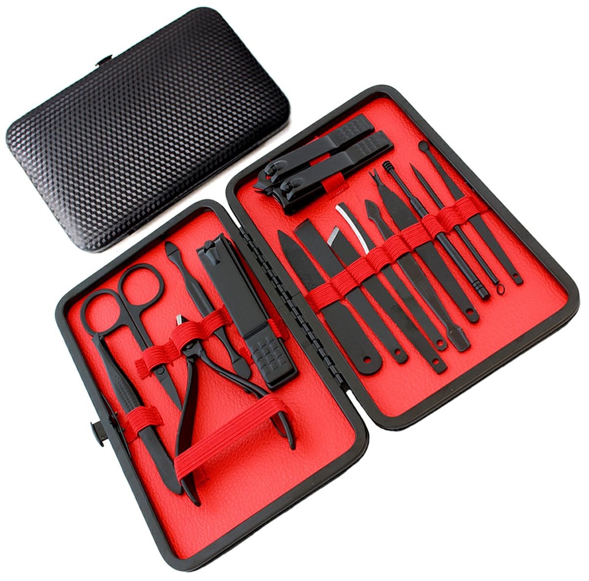 Afbeelding van 16-delige Professionele Manicure Set & Pedicureset met Nagelvijl & Nageltang – Nagelset met