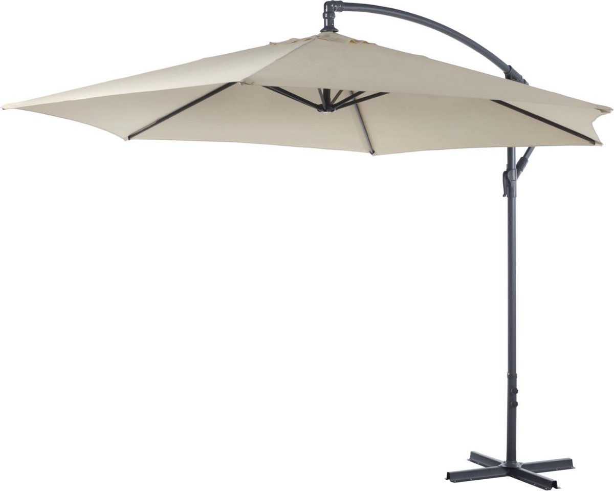 Afbeelding van Lifetime Garden Zweefparasol met Voet - Zwevende Parasol Kantelbaar - ⌀300 x 300 cm - Balkonparasol met