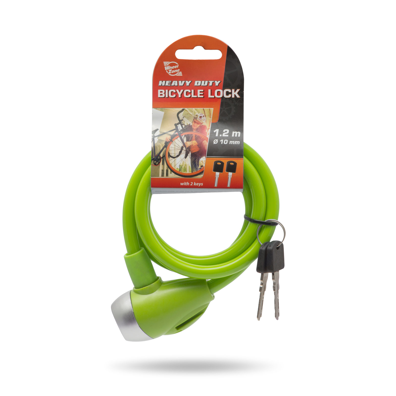 Afbeelding van WheelZone Heavy Duty - Fietsslot - 120cm - Kettingslot - Hangslot met 2 sleutel - kabelslot - sloten -