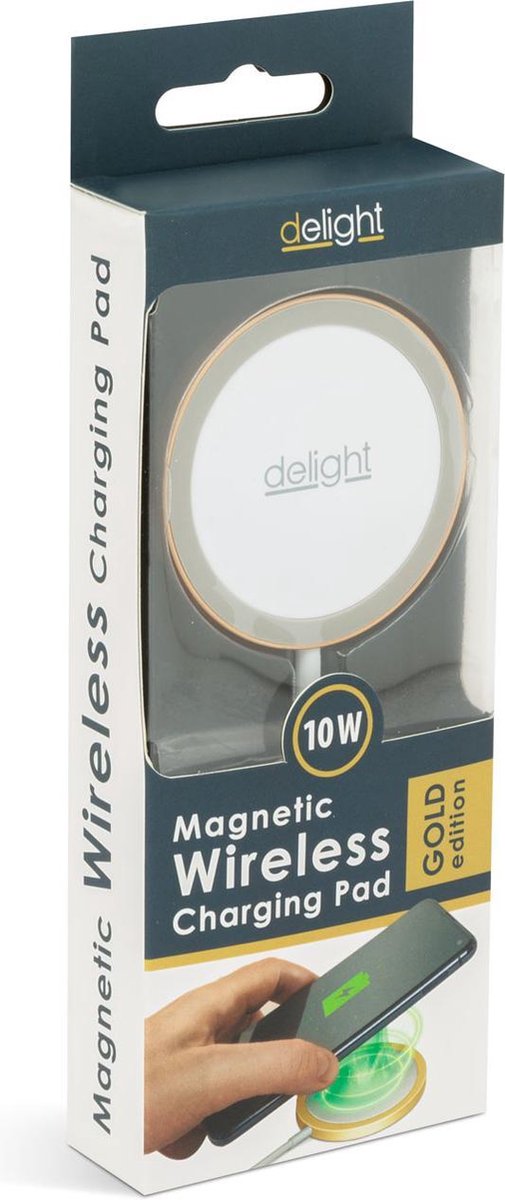 Afbeelding van Draadloze Oplader - voor o.a. Iphone 12 & 13 / Samsung - Goud - BPK - 2d27 d953 484e 8272 5a1d85765087