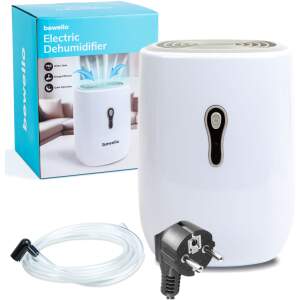 Afbeelding van Elektrische Luchtontvochtiger voor in Huis - 750ml - Kleine Luchtontvochtiger op Netstroom met Afvoerslang -