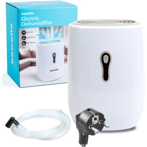 Afbeelding van Elektrische Luchtontvochtiger voor in Huis - 750ml - Kleine Luchtontvochtiger op Netstroom met Afvoerslang -