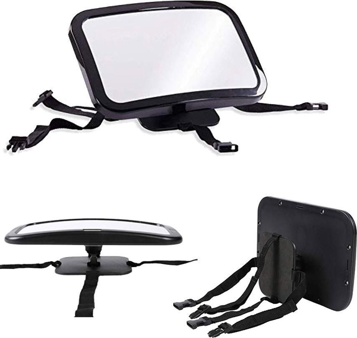 Afbeelding van Achterbank spiegel voor Baby & Kind - Auto Accessoires - Shatterproof - Zwarte A3 Verstelbare Monitor -