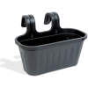 Afbeelding van Rechthoekige Hangende Kunststof Balkon Plantenbak/Bloembak met Haken - Bloempot voor Reling - 38 x 18 x 18 cm