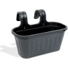 Afbeelding van Rechthoekige Hangende Kunststof Balkon Plantenbak/Bloembak met Haken - Bloempot voor Reling - 38 x 18 x 18 cm