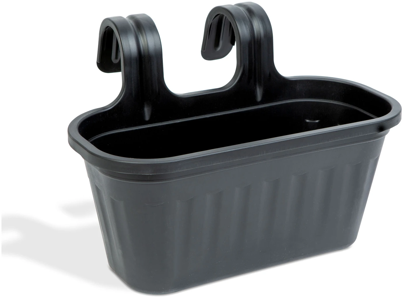 Afbeelding van Rechthoekige Hangende Kunststof Balkon Plantenbak/Bloembak met Haken - Bloempot voor Reling - 38 x 18 x 18 cm