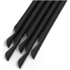 Afbeelding van Kartonnen Drinkrietjes Zwart 8 mm 20 cm - met Lepel Onderzijde - Straws papieren Rietjes - 150 stuks -