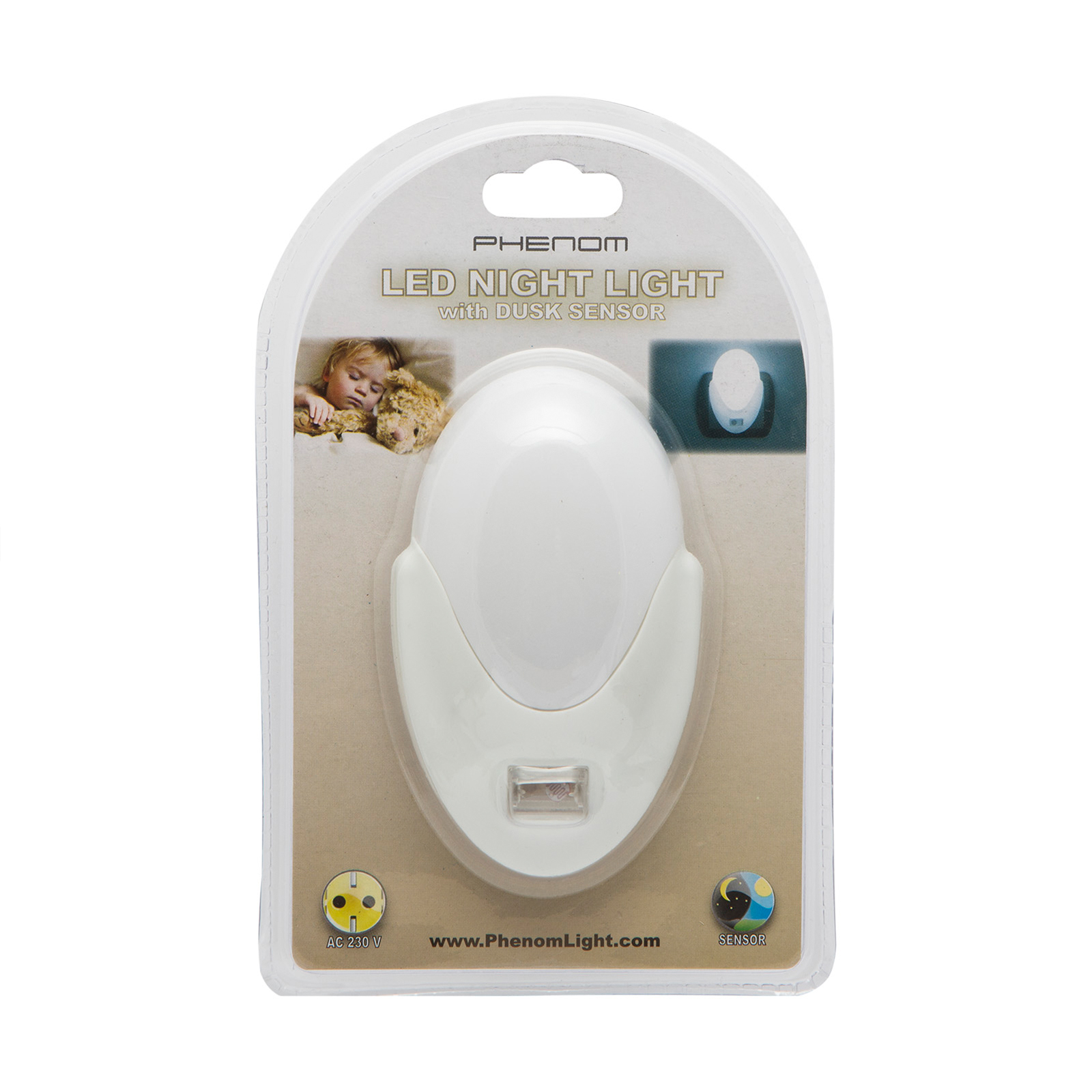 Afbeelding van Nachtlampje Stopcontact Stekkerlamp - Wit - Automatisch met Dag/Nacht Sensor - Voor Kinderen / Volwassenen -