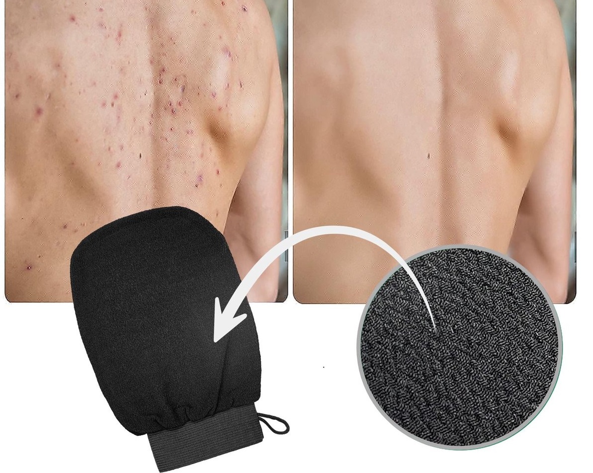 Afbeelding van 3x Sensu Scrub Handschoen - 3 stuks - Zwart - Washand Exfoliating Glove - Kessa Hammam Washandje - BPK - 3209