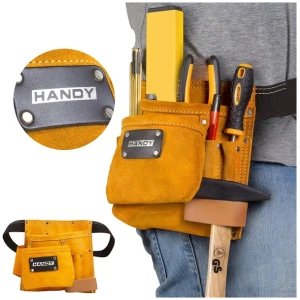 Afbeelding van Handy - Gereedschapsgordel met Hamerhouder en Riem - 7 Vakken - Leer - Spijkerschort - 321b d854 409d a4df