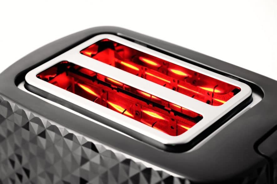 Afbeelding van Toaster Broodrooster Retro - Zwart - Model 2024 - Vintage Geroosterd brood Toaster - met Cool Wall, Ontdooi