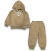 Afbeelding van HATIKU - Premium Trainingspak Kind - Maat 110 - Beige - Effen - Joggingpak voor Jongens of Meisjes - Unisex -