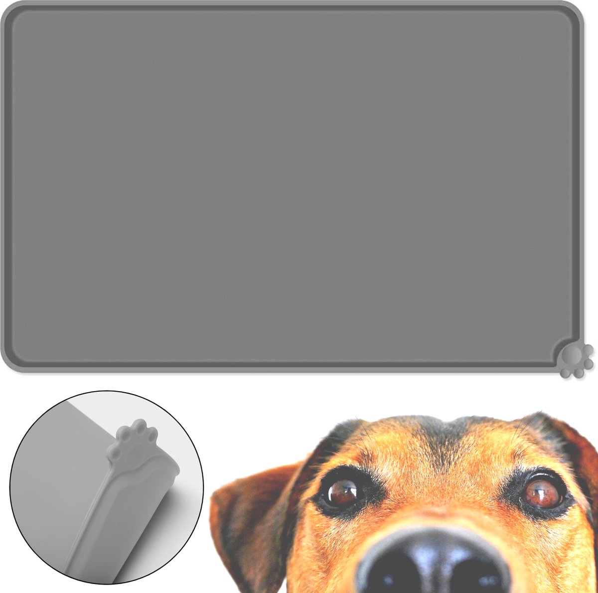 Afbeelding van Placemat Onderlegger Voerbak voor Hond en Kat - Grijs - 48x30cm - Anti-Slip - 3560 12a2 4917 a7b5 b31428680455