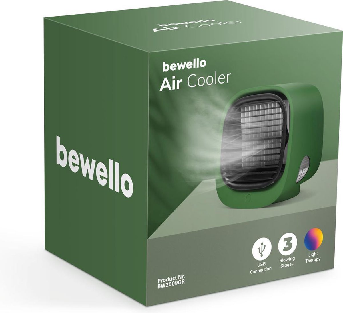 Afbeelding van Bewello® - Mini Ventilator voor Bureau - USB Ventilator met Luchtkoeler - Kleine Tafelventilator Airco -