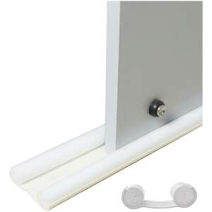 Afbeelding van HSXL Dubbele Tochtstopper voor Deur - 91 cm - Op maat te knippen - Wit - Tochtrol voor binnen Deuren -