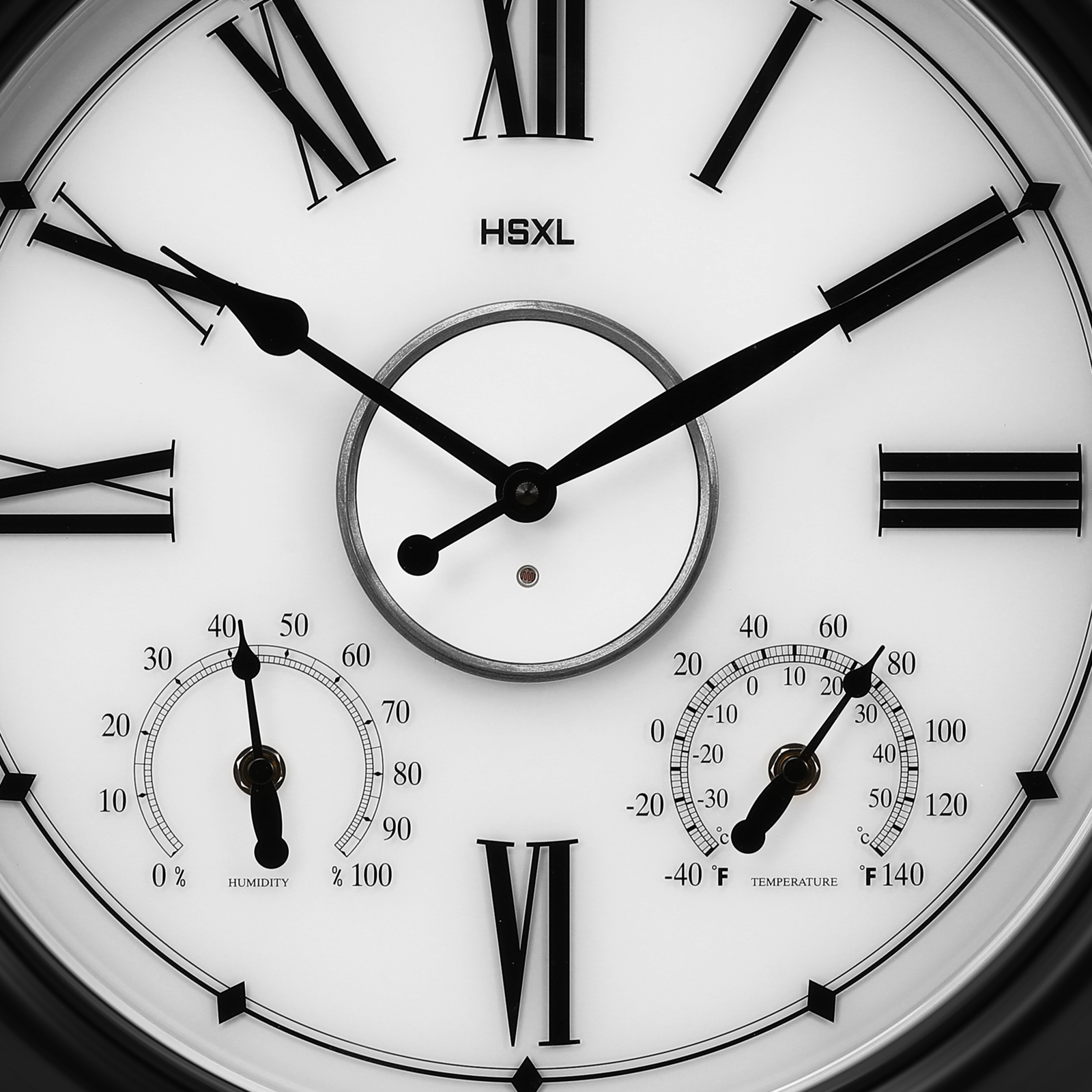 Afbeelding van HSXL - 45cm - Industriële Quartz LED Wandklok met verlichting - Stil uurwerk - 45 cm Landelijke Klassieke