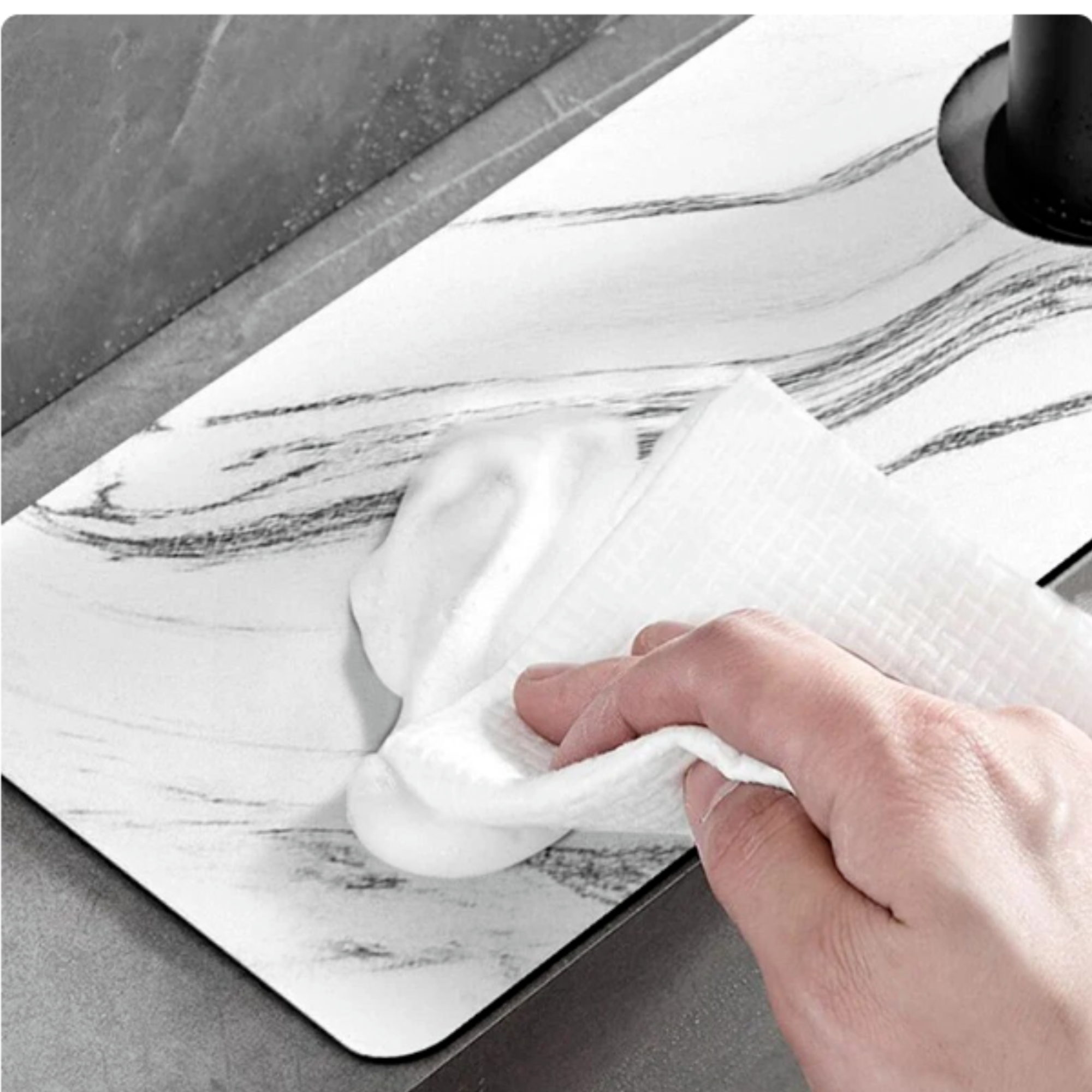 Afbeelding van HSXL - Diatomiet Mat voor Kraan - Gootsteen - Droogmat - Afdruip - Keuken - Kraanmat - Antislip - 38x10CM -