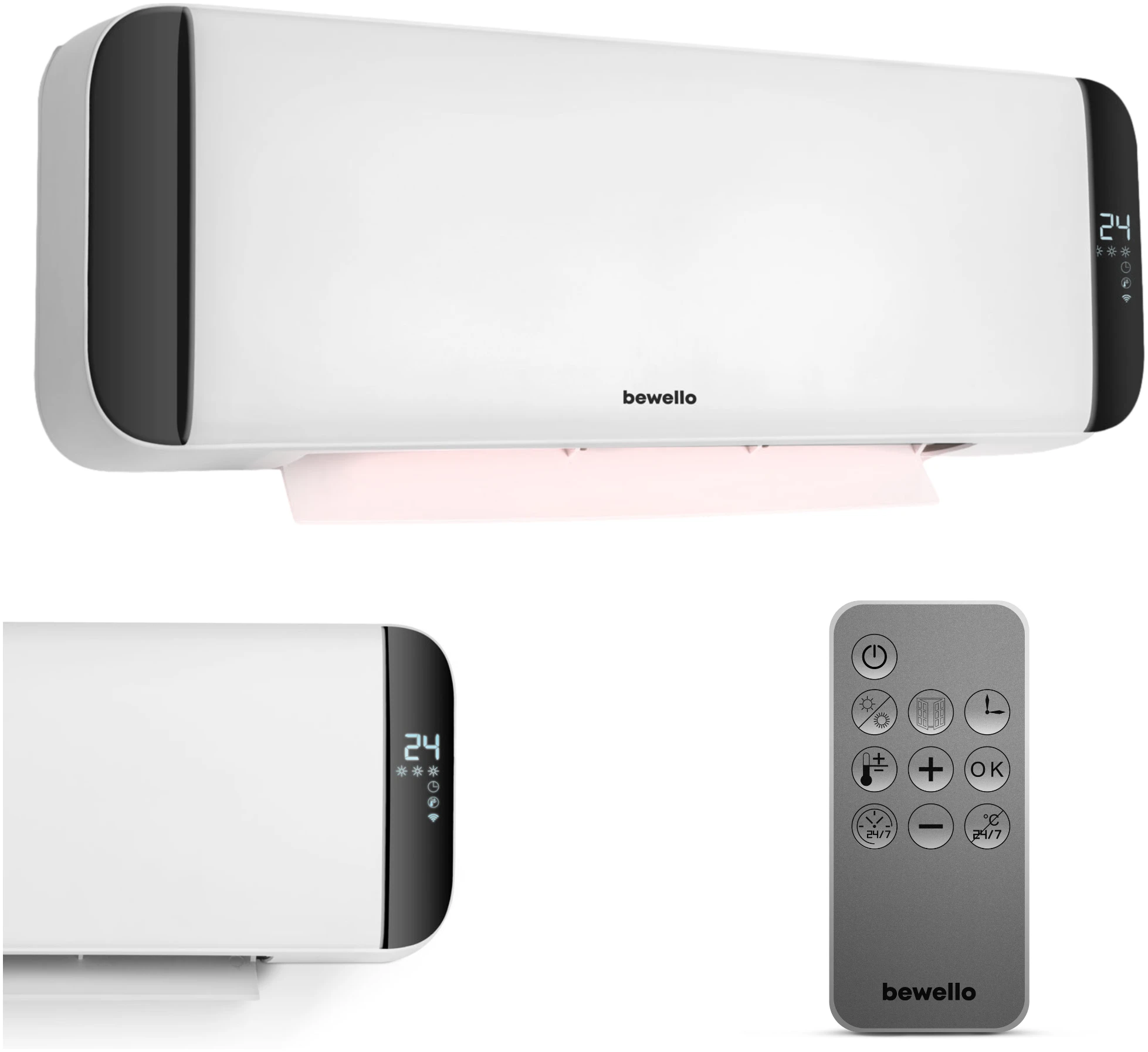 Afbeelding van Elektrische Verwarming Kachel Wand Hangend met Thermostaat - Ventilator Functie - Wandbevestiging - tot 30m2
