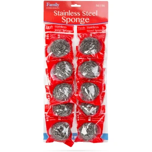 Afbeelding van 10x Staalspons Metaal - Schuurspons Afwas - 10 Stuks Pannenspons Antikras - Barbecue Schoonmaak spons - 3b89
