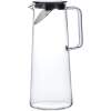 Afbeelding van Waterkaraf 1.4L - Waterkan met Deksel En Filter - Glas - Zwart - Glazen Karaf 1,4 Liter - Multifunctionele