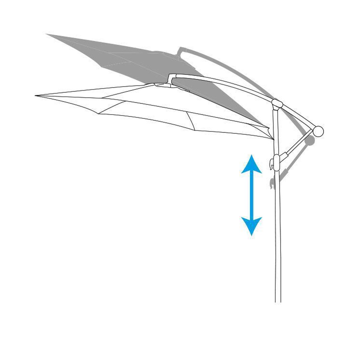 Afbeelding van Lifetime Garden Zweefparasol met Voet - Zwevende Parasol Kantelbaar - ⌀300 x 300 cm - Balkonparasol met