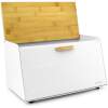 Afbeelding van Broodtrommel Trapeziumvormig Wit - Helpt Brood Vers Te Houden Brooddoos - Bewaardoos - Vershouddoos -