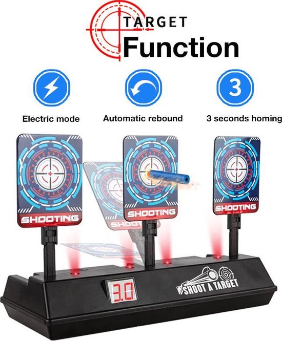 Afbeelding van Elektrische Schietschijf - Digitaal Doelwit Met Drie Schiet Targets - Met LCD Score Bord - 3dfc 1024 4f25