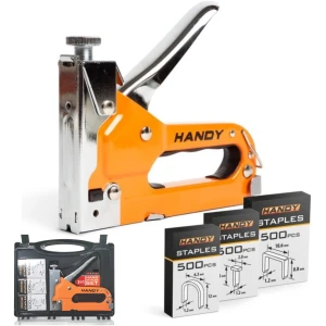 Afbeelding van Handy - Professioneel Nietpistool Tacker in Case - met 1500 nietjes & Opbergkoffer - Nietmachine /