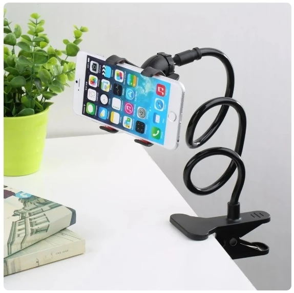 Afbeelding van Flexibele Telefoonhouder met Klem - Flexibele Arm Bed - Flexibel - Telefoon Houder Bureau Tafel - Mobiele