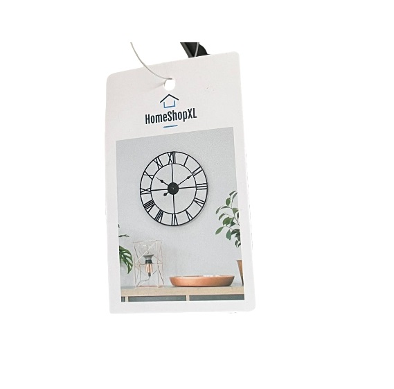 Afbeelding van HSXL - 60cm Grote Stille Wandklok Landelijk en Industrieel uit Zwart Metaal - Groot - 60 cm - Metalen