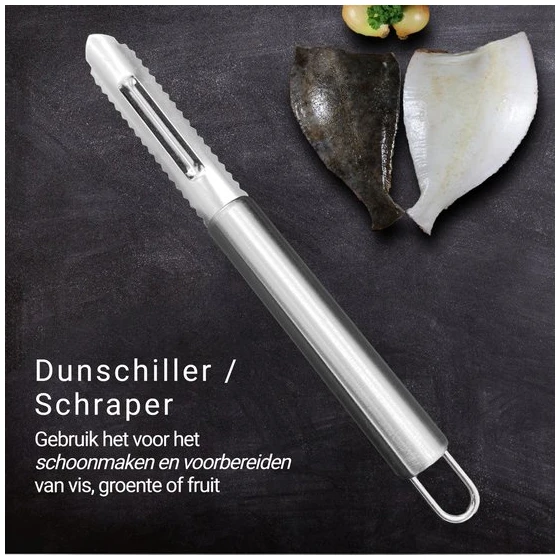 Afbeelding van Luxe Messenset met Messenblok Houder RVS - Keukenmessen - Zwart met Zilver - 7-delig Messenblok -