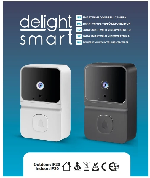 Afbeelding van Delight Video Deurbel met Camera En Wifi - Intercom – HD – Nachtzicht - Deurbellen met Camera - 55385WH