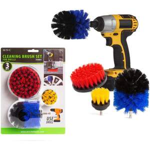 Afbeelding van MNC - 3-delige Schoonmaakborstel Opzetstuk Borstelset voor Boormachine - Opzetstuk voor Boormachine,