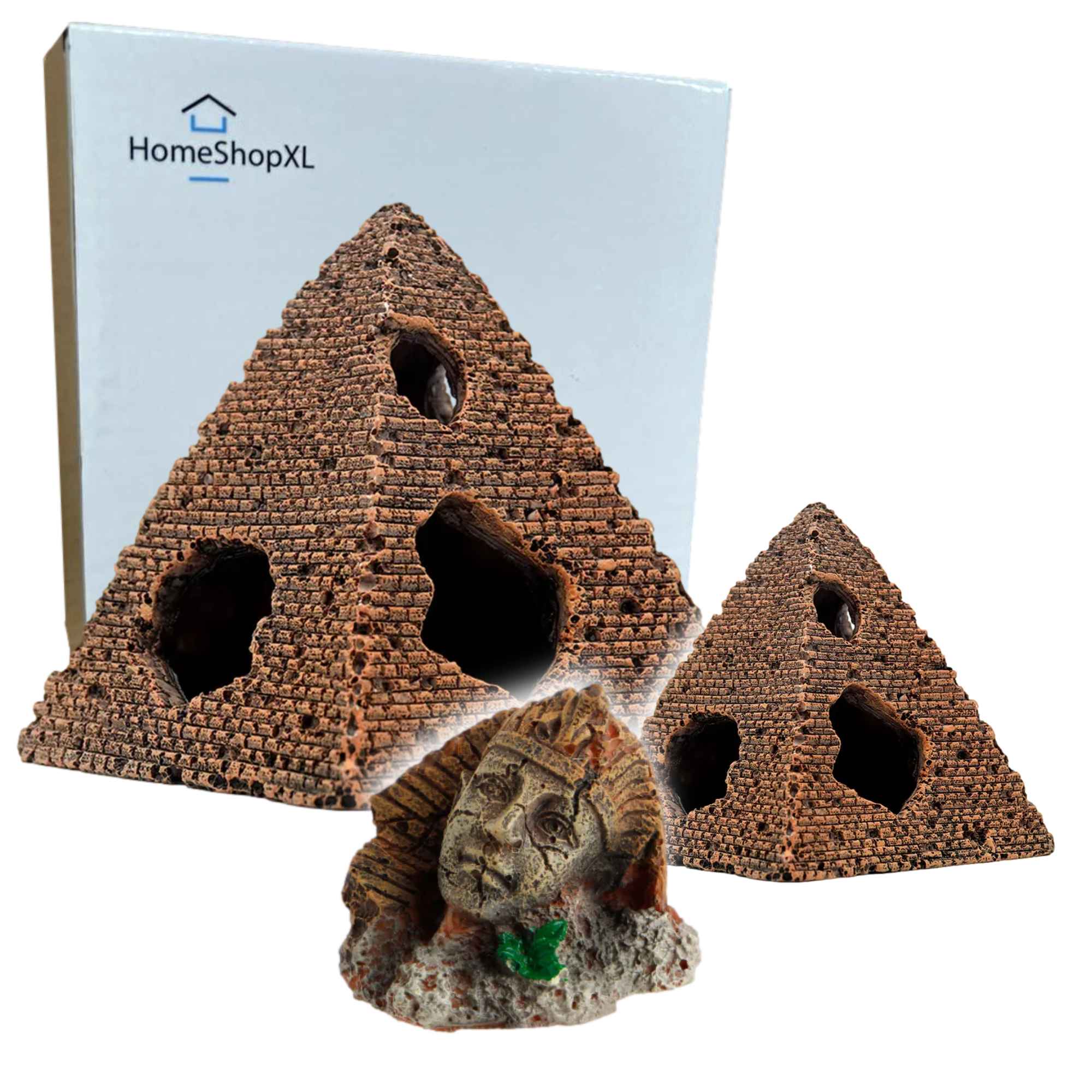 Afbeelding van Aquarium Decoratie - Ornamenten - Set van 3 - Pyramide - Egypte - Sfinx - Woestijn - 4306 eb51 403b 9e29