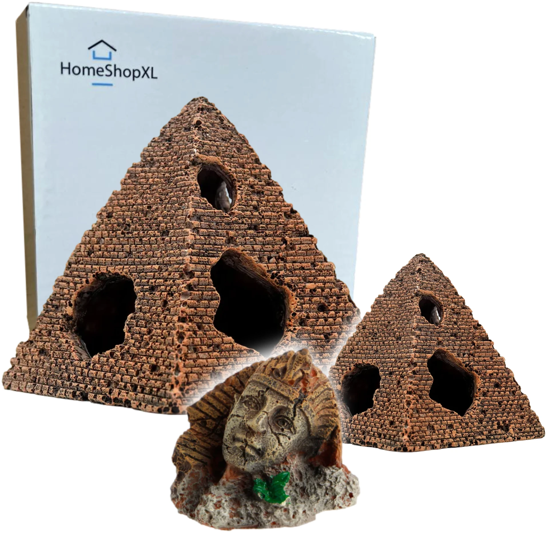 Afbeelding van Aquarium Decoratie - Ornamenten - Set van 3 - Pyramide - Egypte - Sfinx - Woestijn - 4306 eb51 403b 9e29