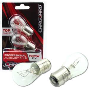Afbeelding van Carguard - Set (2x) BAY15D - P21/5W Autolampen Remlicht - Transparant - 12V 21W/5W - Long Lifetime -