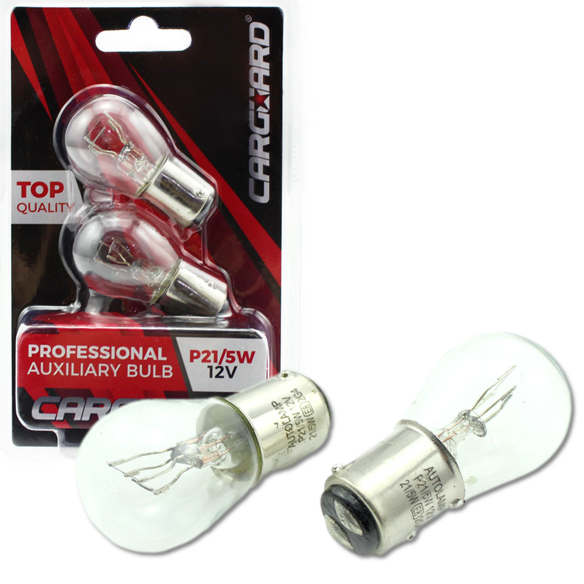 Afbeelding van Carguard - Set (2x) BAY15D - P21/5W Autolampen Remlicht - Transparant - 12V 21W/5W - Long Lifetime -