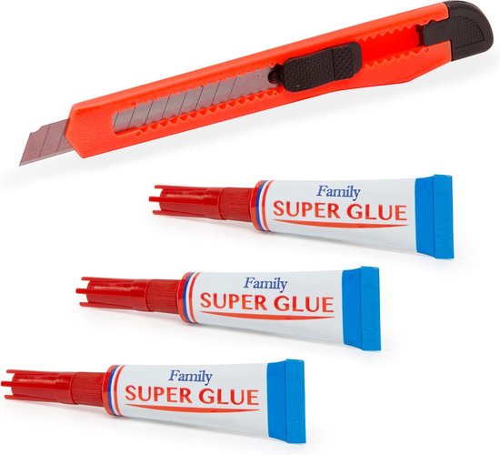 Afbeelding van Universele Secondenlijm / Lijm - 3 Stuks - Secondelijm set met gratis Stanleymes - Schoenlijm/DIY/Hobbylijm -
