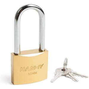 Afbeelding van Handy - Hangslot met Sleutel 48mm met Hoge beugel - Hangsloten - Gehard staal - Sluiting ⌀ 7.5MM - incl. 3