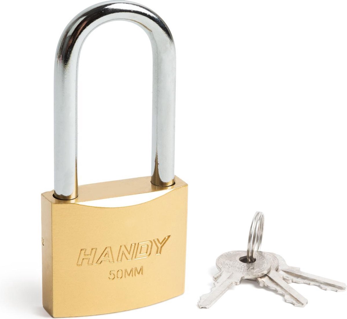 Afbeelding van Handy - Hangslot met Sleutel 48mm met Hoge beugel - Hangsloten - Gehard staal - Sluiting ⌀ 7.5MM - incl. 3