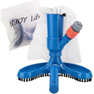 Afbeelding van N'JOY Life - Zwembadstofzuiger - Bodemzuiger met herbruikbaar Filter - voor op Tuinslang - Gebogen voet