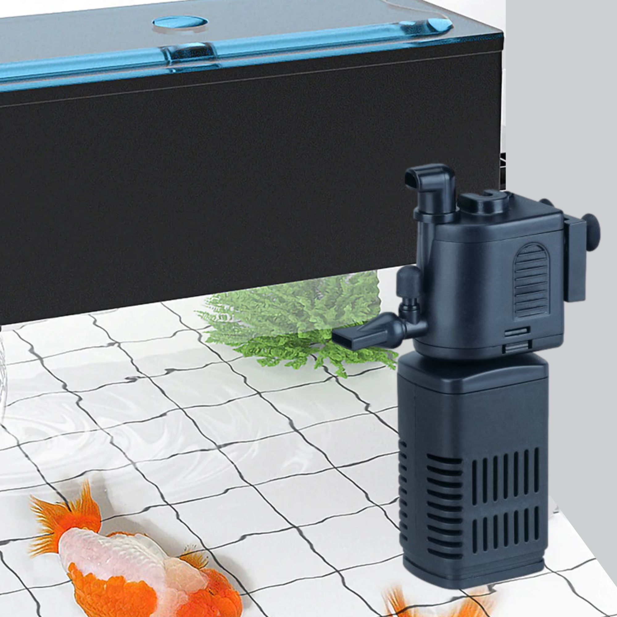 Afbeelding van Aquarium Filter Pomp - Wasbaar Filter - 230V - 500L/h - Aquariumfilter voor Zuurstof en Filtratie - 46d1 19f3