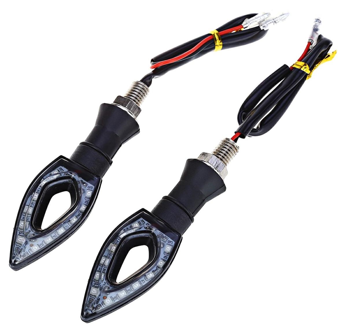 Afbeelding van 2 stuks Motor Knipperlichten LED Richtingaanwijzers - 10 LED - 2 stuks - Zwart - BPK - 492b 0484 4805 a316