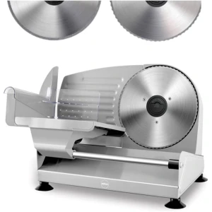 Afbeelding van Eldom Professionele Vleessnijmachine - Inclusief 2x RVS Snijschijf - ø 19cm - Dunsnijder - Allessnijder -
