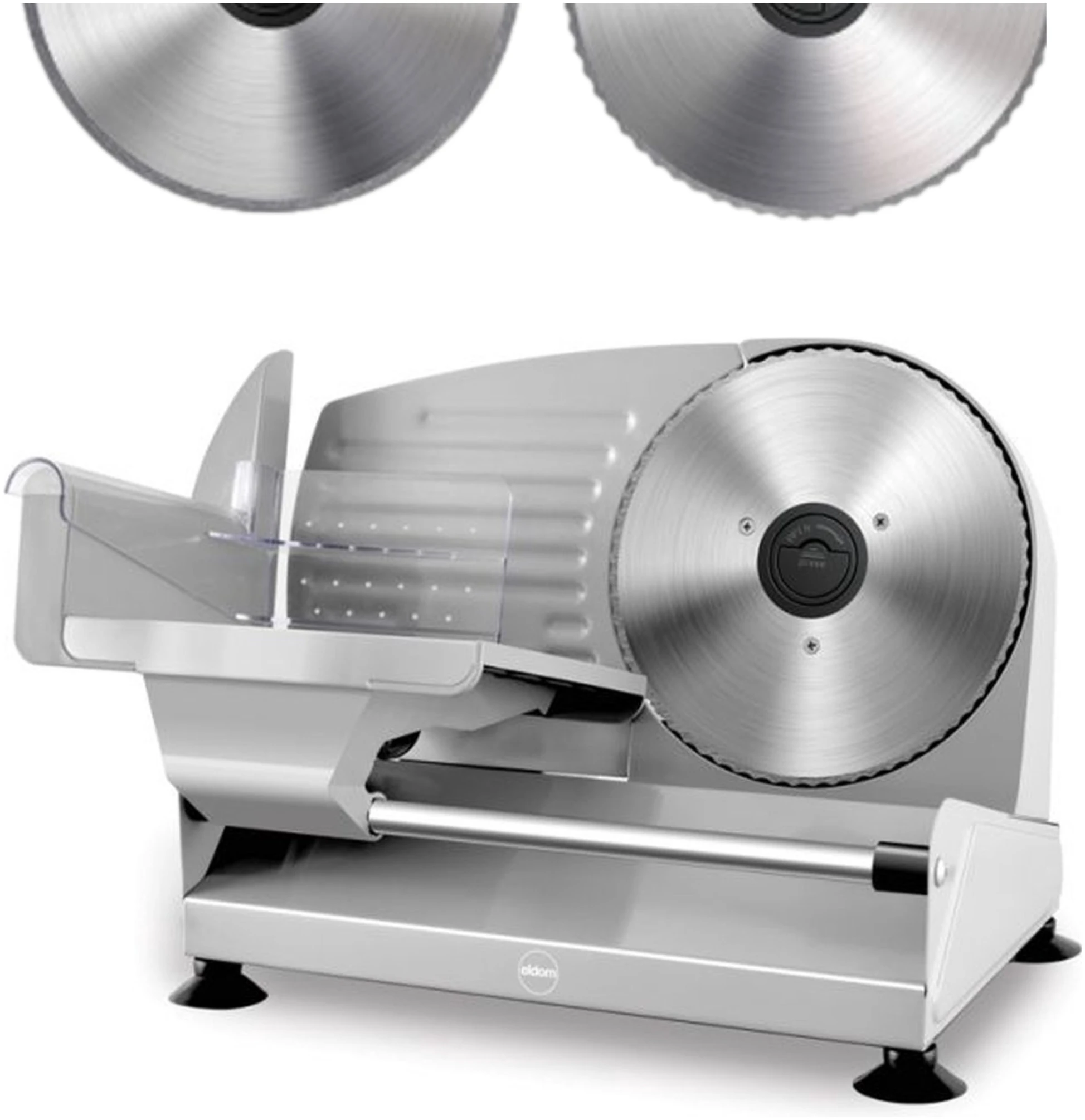 Afbeelding van Eldom Professionele Vleessnijmachine - Inclusief 2x RVS Snijschijf - ø 19cm - Dunsnijder - Allessnijder -