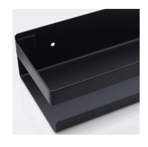 Afbeelding van Doucherek Zwart 50 CM - Badkamer Rekje Douche - Doucheplank - Douchemandje - Zonder Boren óf Met boren -